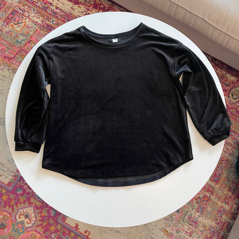 Old Navy Velvet Top with Drop Puff Sleeves